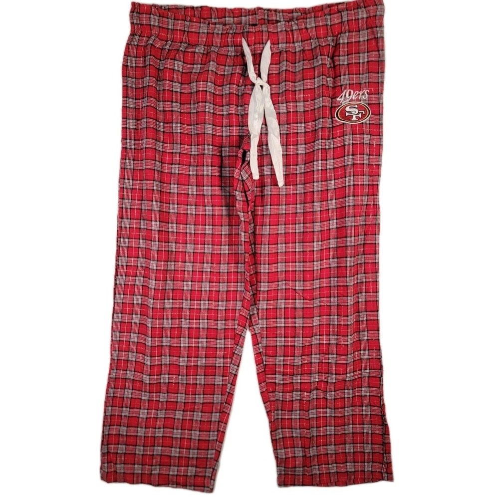 San Francisco 49ers Pajama Pants Womens 2XL Plaid Sleepwear NFL Team Apparel Red